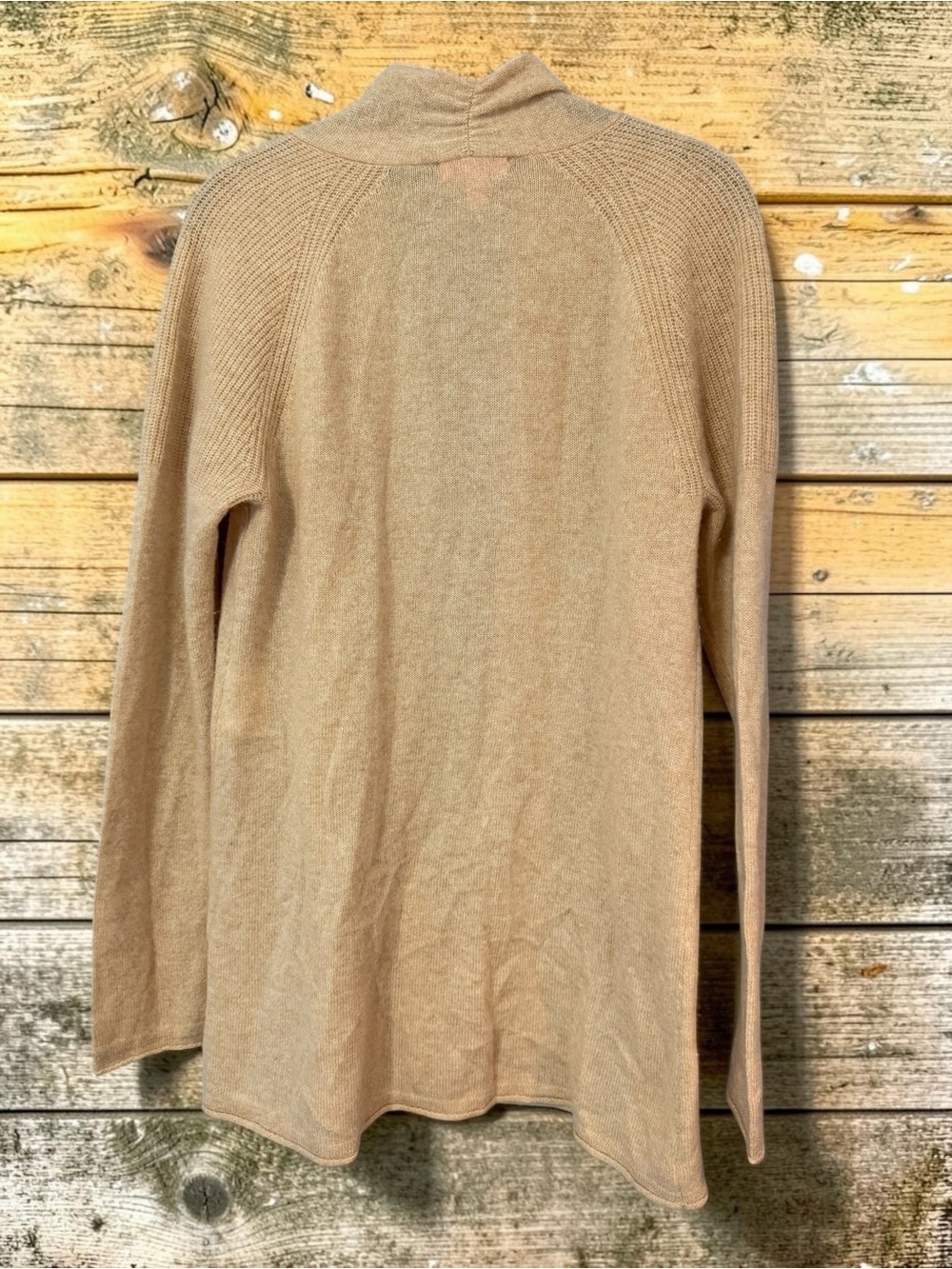 Lilly Pulitzer Open Front Cardigan L Camel Tan Soft Knit Waterfall - Picture 6 of 6